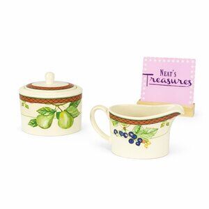Johnson Brothers AUTUMN GROVE Blueberries Fruit Lidded Sugar Bowl & Creamer Set